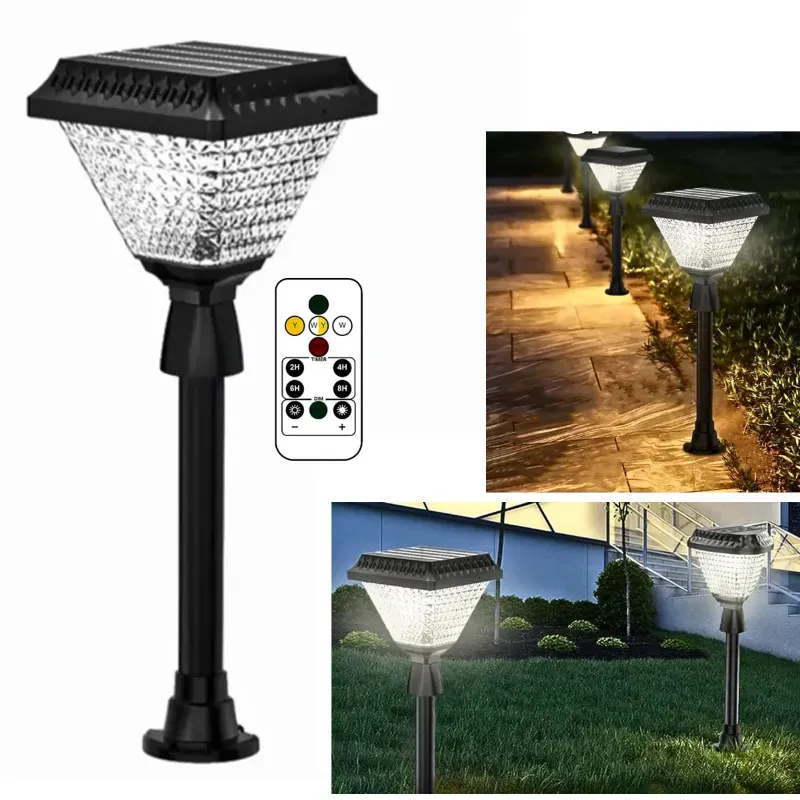 33 LED 10 W Square Solar RGB Gate Pillar Light, Waterproof with Remote For Outdoor Lighting Solution