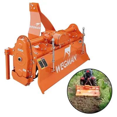 WEGMAN Mini Rotavator 4 ft with 24 Blades Efficient for Soil Preparation Suitable for 12 to 28 HP Mini Tractors