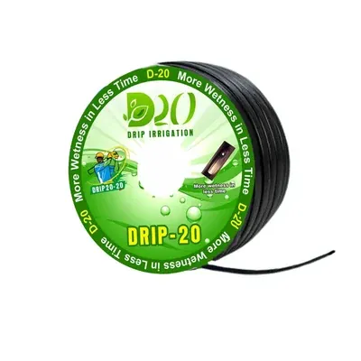 D-20_16 x 4 x 20 Flat Lateral Dripline 16 x 0.4 mm Drip Irrigation Tape 3000 ft Roll for Agricultural Row Crops