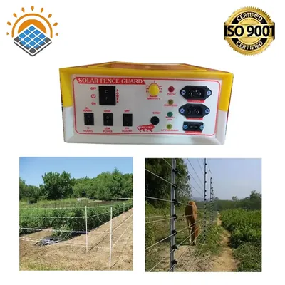 Khetpal 5 KV Solar Zatka Machine for 10 Acre Area with Siren, Cables, and Battery Connectors (1 Year Warranty)
