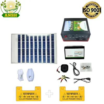 AGRIANSH Agrisansh 10 KV Solar Zatka Machine for 50 Acre with Siren, Cable, Battery Connector and Warning Plate
