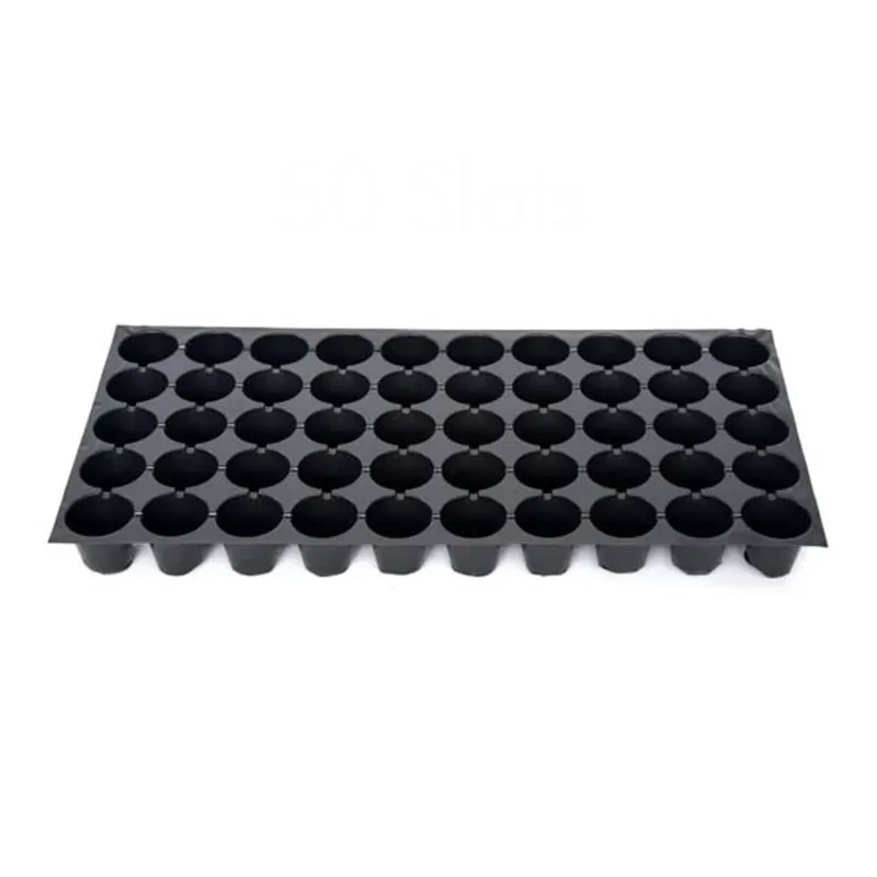 50 Cavities (Round Shape) Plastic Seedling Tray for Multiple Uses in Nursery and Garden (Pack of 100)