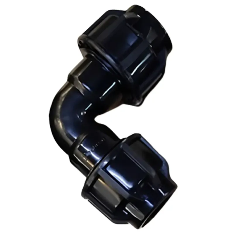 50 mm Two Cap Plastic Comp Elbow-Quick Connector, High Pressure Resistance Irrigation Watering Fittings (Pack Of 3)