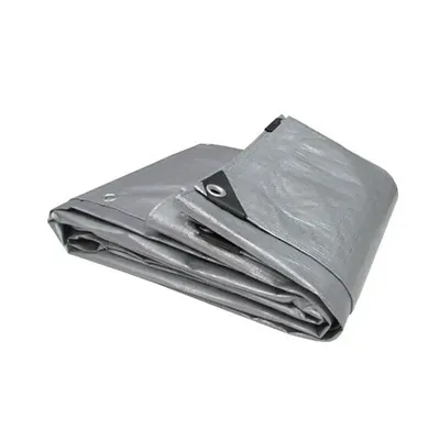 ZN GLOBAL NATION 550 GSM 36 ft x 30 ft Nylon Fabric, PVC Coated, UV Protected, Waterproof Tarpaulin Sheet (Color-Grey)