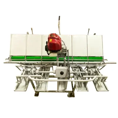 Stainless Steel Automatic 6-Row Walking Type Rice Transplanter by 4-Stroke Petrol Engine with 120/min Planting Frequency