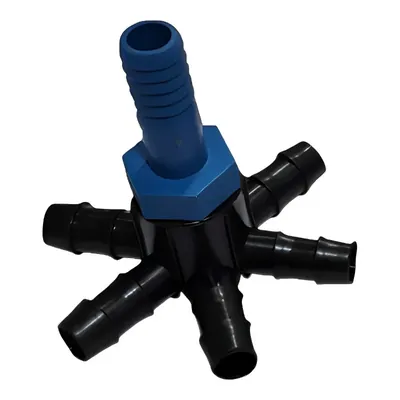 AirOxi Air Oxi, 6 Way Connector With 1/2 Inch(16 mm) Inlet Nipple for Use With 1/2 Inch(16 mm) AirOxi Tube in Aquaculture (Pack of 10)