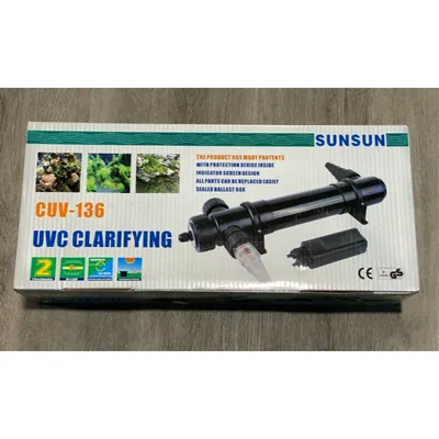 Sunsun UV Clarifier Sterilizer for Aquarium, CUV-136, UV Lamp Aquarium Tool