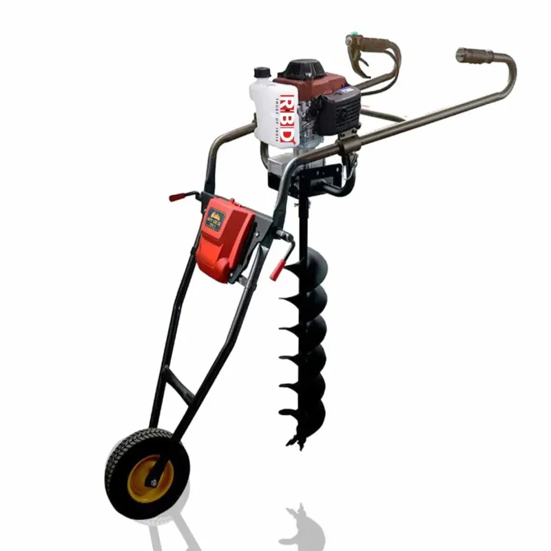 RBD 72 CC Trolley Type Earth Auger Post Hole Digger Machine with 6-Inch Drill Bit