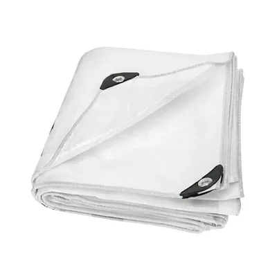 ZN GLOBAL NATION 750 GSM 25 ft x 55 ft Nylon Fabric, PVC Coated, UV Protected, Waterproof Tarpaulin Sheet (Color-White)