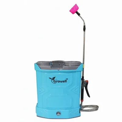 GROWELL Kisan Model 12 V X 8 Ah, 16 Litre, Battery Operated Knapsack Sprayer with 2 kg Rechargeable Battery