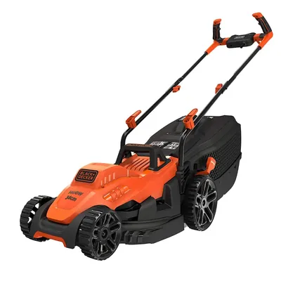 Black & Decker BEMW461BH-GB, Electric Winged Blade Lawn Mower, 1400-Watt 13 Inch With 40 L Grass Box Capacity, 12 m Cable Length