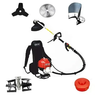 RBD 35 CC 4-Stroke Backpack Grass Cutter Machine with Tiller Attachment for Farming