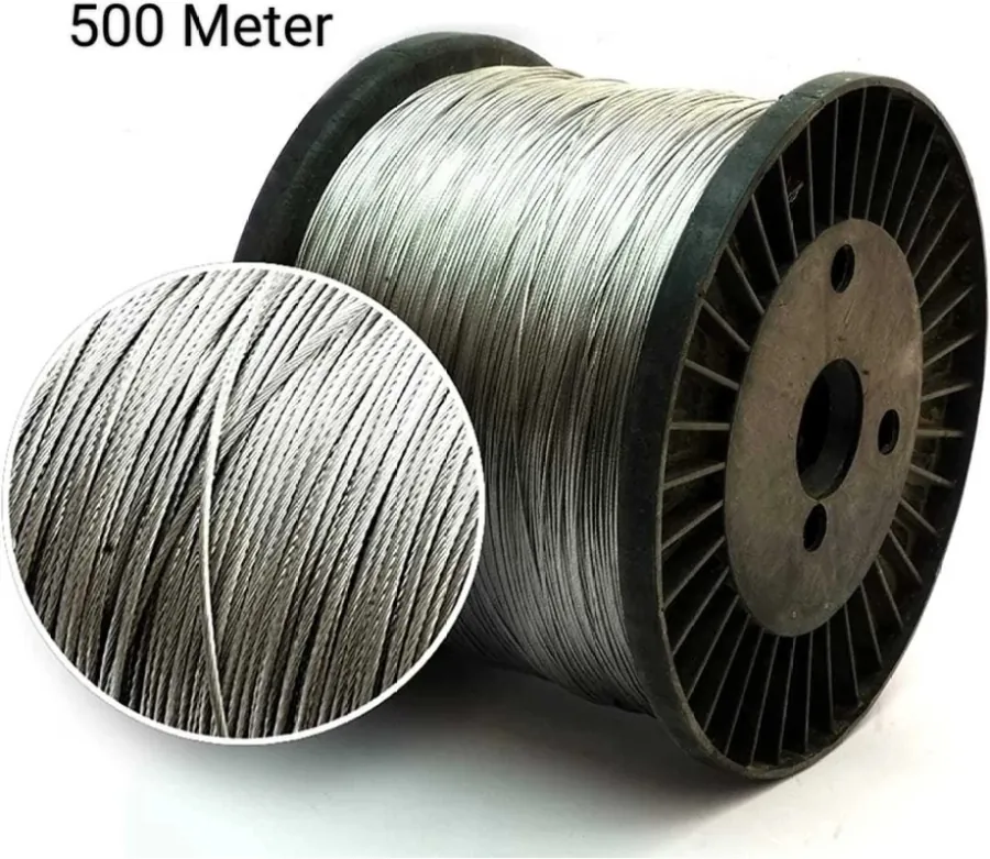 Electric 500 m Long 1.5 mm Thick Clutch Type Fence Wire for Zatka Machine Used In Agricultural Field
