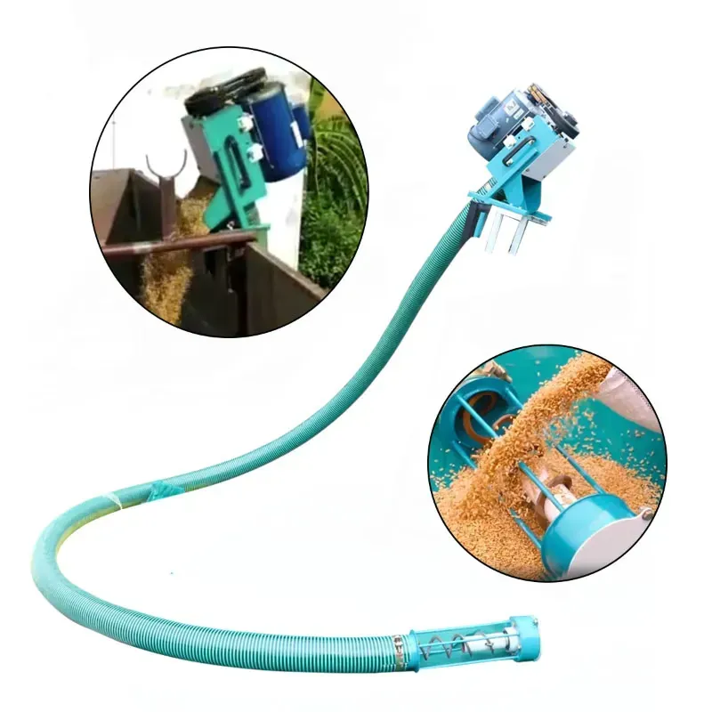 Flexible Grain Lifter with 2 HP Single Phase Crompton Motor and with 20 ft Pipe for Transferring Crops