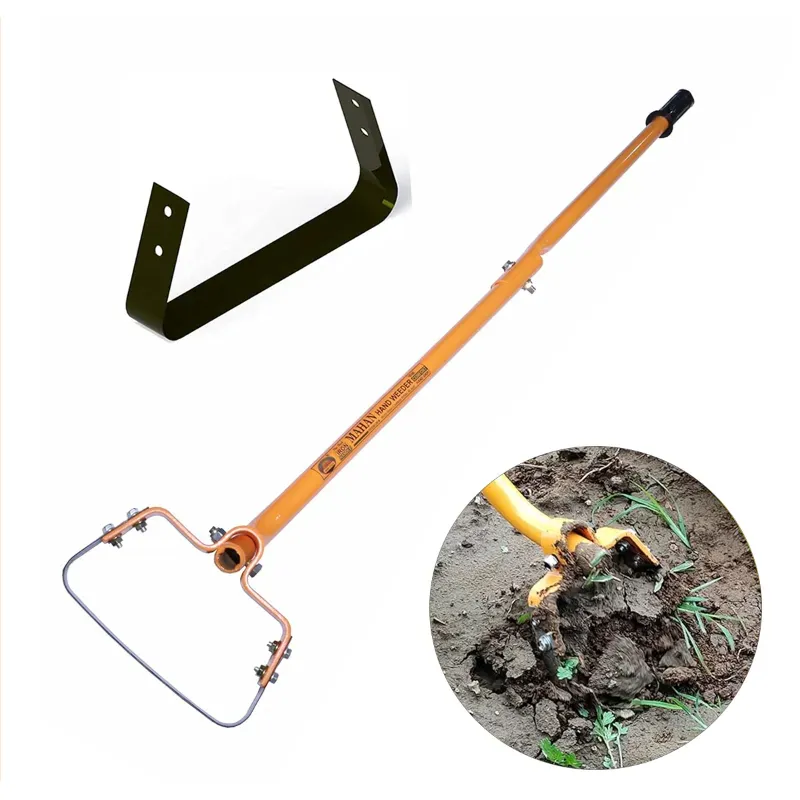 Mahan Heavy Duty GHH-1.8 Gardening Hoes, Manual Weeder, Hand Weeder With 4.3 ft Handle and 8 Inch Blade Extra Blade