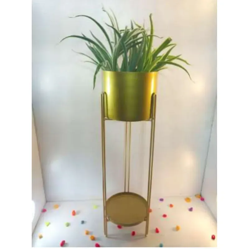 Stylish Iron Tray with Pot and Stand Perfect for Home & Garden, Height 68 cm