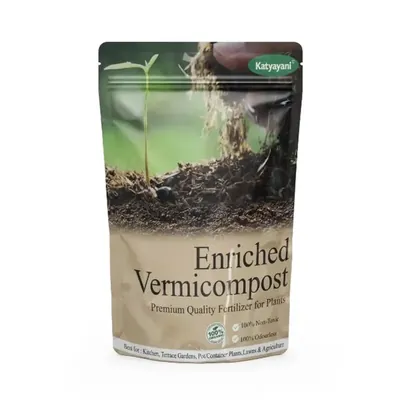 Katyayani Enriched Vermicompost Fertilizer, Premium Organic Compost For Enhanced Soil Health and Boost Crop Growth (Size-1.9 kg (950 g x 2))