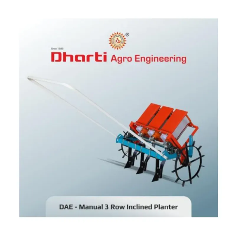 Dharti Agro Manual 3-Row Inclined Planter with 3.5 Litre Hopper Capacity for Superior Crop Yields