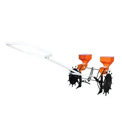 Dharti Agro Manual 2 Row Seed Drill with 3 Litre Hopper Capacity for Optimal Crop Sowing