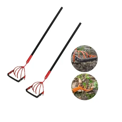 Manual Weedivator of 5 Tyne and 6 Inch Blade for Weed Cutting and Soil Cultivation With Handle (Pack Of 2)