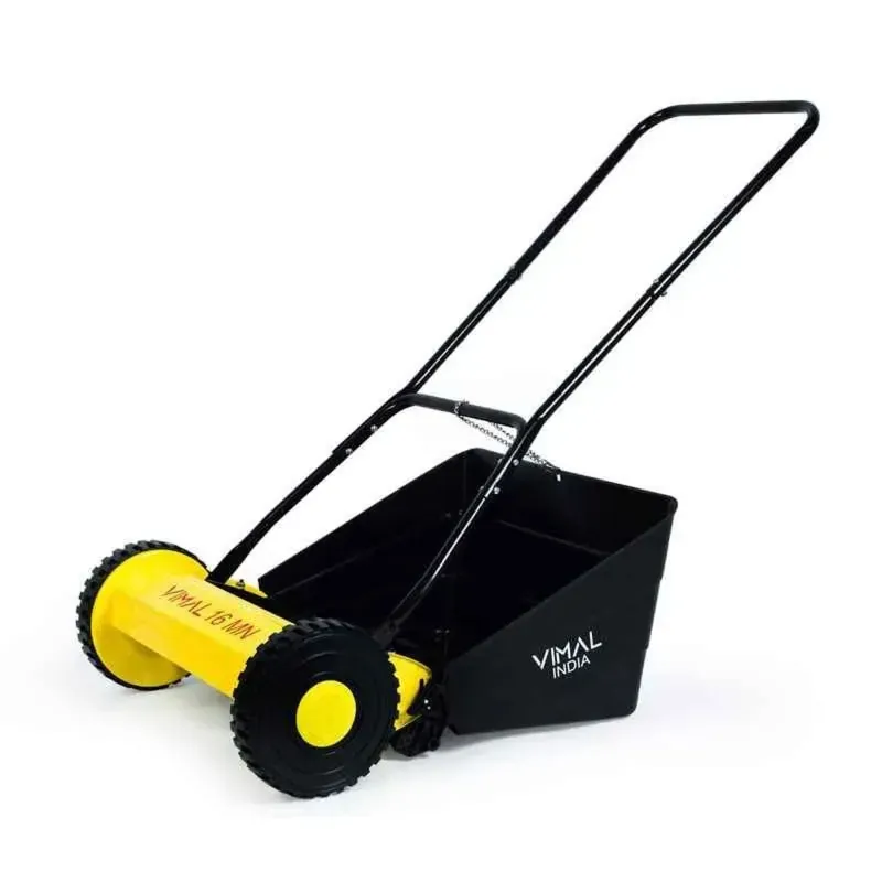 Vimal 16-Inch Manual Push Lawn Mower (VI-LMM16), Heavy Duty Nickel Alloy Steel Blade Manual Grass Cutting Machine