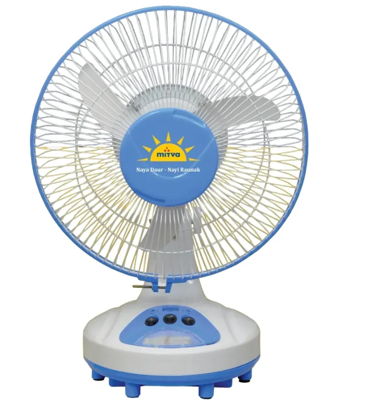 Mitva MF-775C, 12 Inch Rechargeable Table Fan with a Charger And Inbuilt Battery