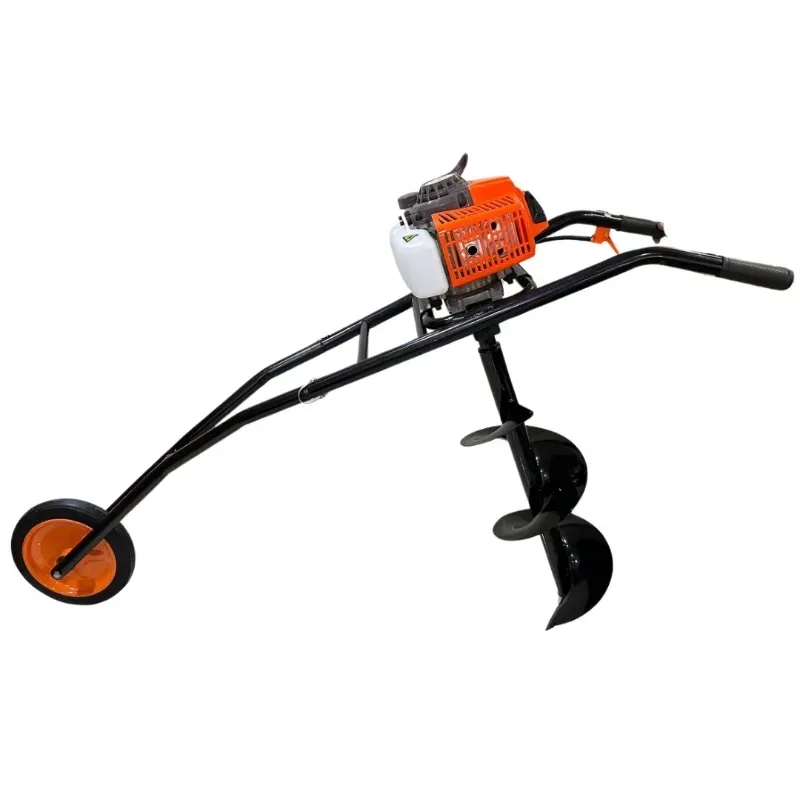 NATRAJ 4 Stroke 63 CC Petrol Engine Trolley Earth Auger Machine With 10 Inch Drill Bit, AS-630