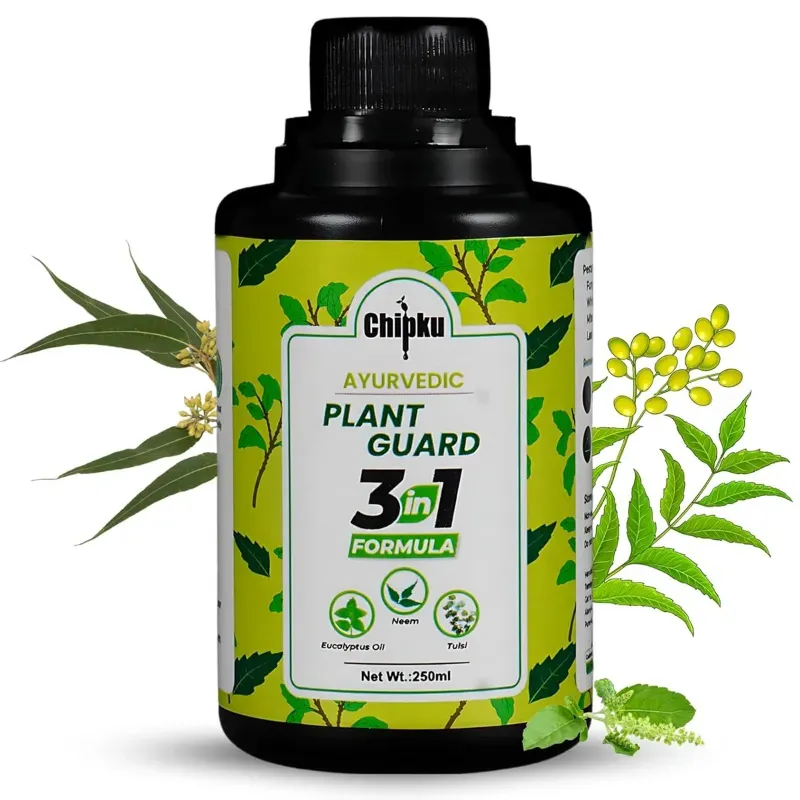Chipku 250 ml Ayurvedic Plant Guard Spray, Neem Tulsi Eucalyptus Spray Formulation, 100% Organic Powerful Pest Control