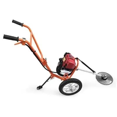 SPRAYMAN T-155, 4-Stroke 50 CC Trolley Brush Cutter, Powerful Wheel Type Petrol Grass Cutter & Weed Trimmer