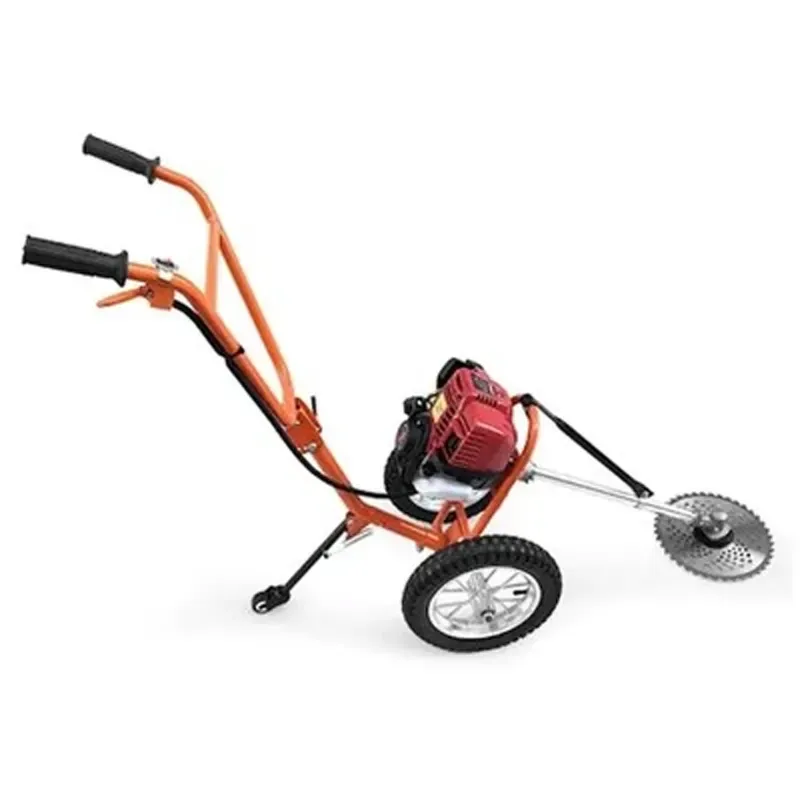 SPRAYMAN T-155, 4-Stroke 50 CC Trolley Brush Cutter, Powerful Wheel Type Petrol Grass Cutter & Weed Trimmer