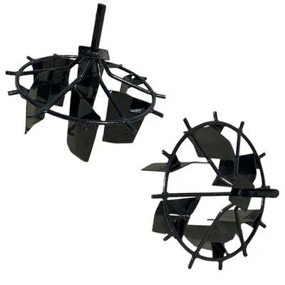 Power Weeder 2 Pcs of Big Cage Wheels / Paddy Weeding Wheels for 7 to 12 HP Diesel Power Tiller