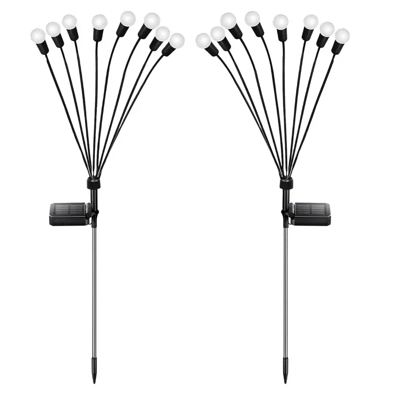 Giga Watts Firefly 10 LED Solar Garden Light Automatic Waterproof Ground Festival Decoration Lamp for Outdoor (Pack of 2)