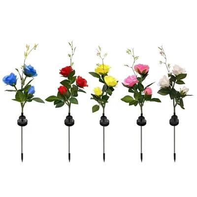 Giga Watts Solar Rose Lights BIS Approved 2 V Panel Outdoor Flower Stake Lamp for Patio, Yard, Pathway (Pack of 1,RGB)