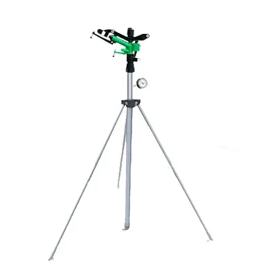 PPL AGRO Plastic 1 Inch Rain Gun with Stand, Riser Pipe and Pressure Gauge