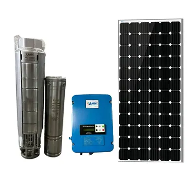 Amrut Energy 5 HP 30 m Oil Filled Solar Submersible Pump With Controller & 545 W Monocrystalline Solar Panel
