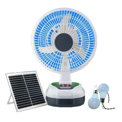 ALFALITE Rechargeable Fan With LED and Solar Panel for Versatile Use for Home And Outdoor Usage