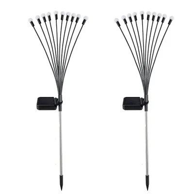 Giga Watts GW-305WW Solar Firefly Light with 3 V Panel 600mAh Battery BIS Approved for Garden, Lawn & Pathway (Pack of 2)