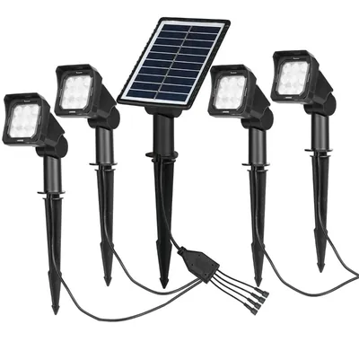 Giga Watts Solar Lawn Lamp Spike Pathway Lights Spotlight with Panel & 4 Lamp for Outdoor, Garden, Lawn, Driveway & Patio