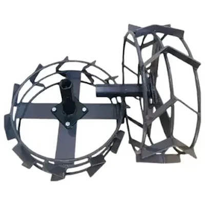 Power Weeder 2 Pcs of 16 Inch Special Iron Wheel for 5 to 9 HP Petrol Power Tiller With Tyre Holder