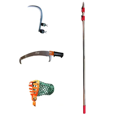 DAP Multipurpose Stainless Steel Telescopic Pole of 6.5 to 16 ft with 3 Attachments