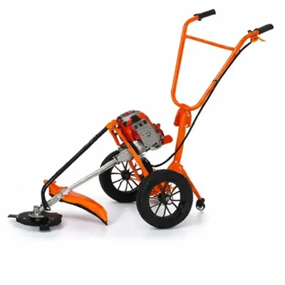 SPRAYMAN T-170, 2-Stroke 63 CC Trolley Brush Cutter, Heavy Duty 2.1 HP Wheel Type Petrol Grass Cutting Machine
