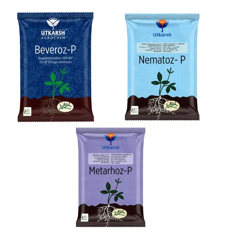 Utkarsh Grubs And Termites Control Combo Pack, Metarhoz-P(1 kg) + Beveroz-P(1 kg) + Nematoz-P(1 kg)
