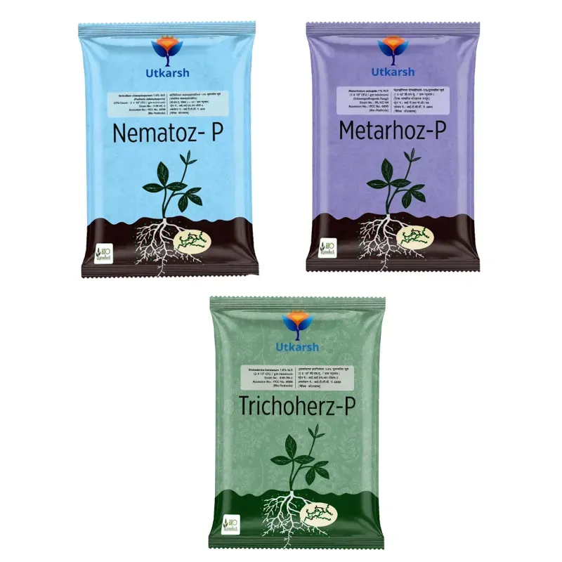Utkarsh Nematodes Control Combo Pack, Nematoz-P(1 kg) + Metarhoz-P(1 kg) + Trichoherz-P(1 kg)