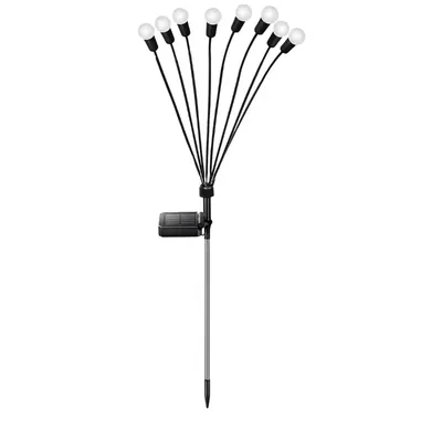 Giga Watts GW-301WW 8 LED Solar Firefly Plug-in Ground BIS Approved Decoration Light for Patio Lawn Backyards (Pack of 1)