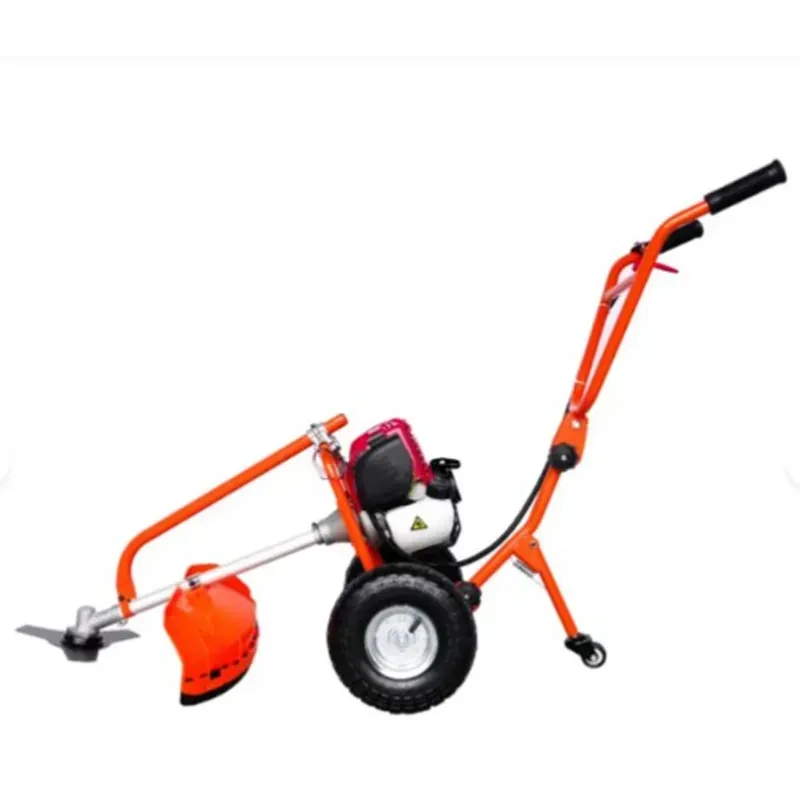 SPRAYMAN T-105, 4-Stroke 35 CC Trolley Brush Cutter, Easy Push Wheel Type Petrol Grass Cutting Machine