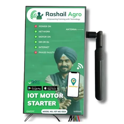 Rashail Agro IoT Wi-Fi Motor Controller: Wireless Smart Pump Starter for Agriculture, 10 W