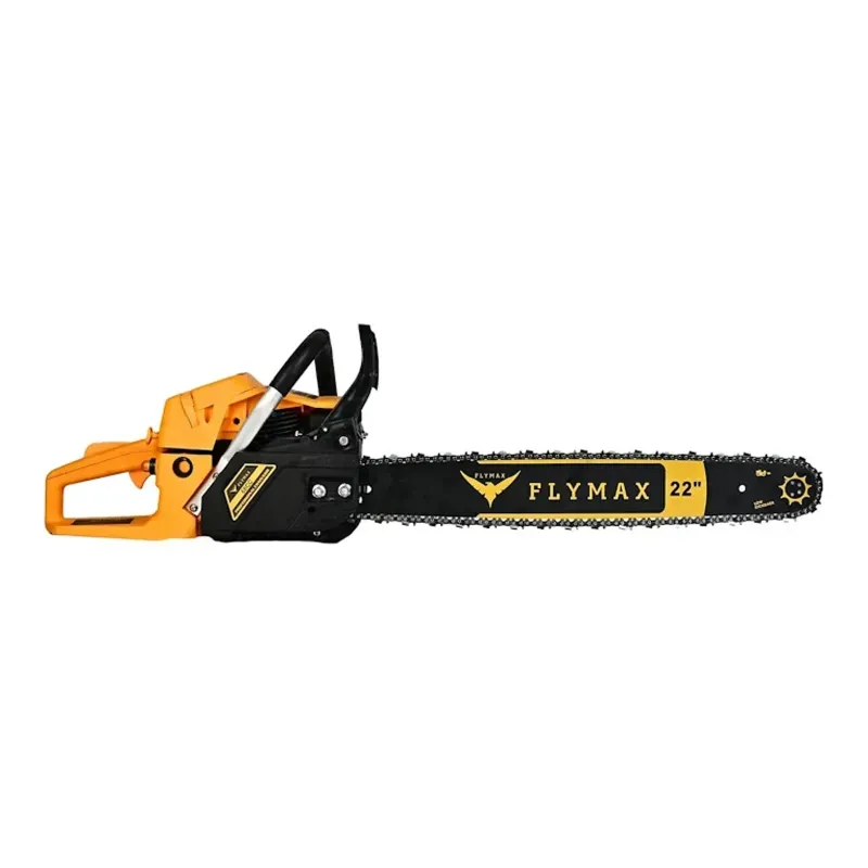FLYMAX 62 CC Gasoline Chainsaw with 22 Inch Guide Bar & Full Chisel Chain, Heavy Duty Petrol Wood Cutting Machine