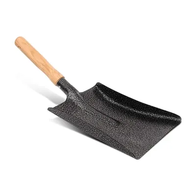 REDBUILD 19.5 Inch Premium Steel Dust Pan with Wooden Handle Cleaning Pan for Home, Office & Garden