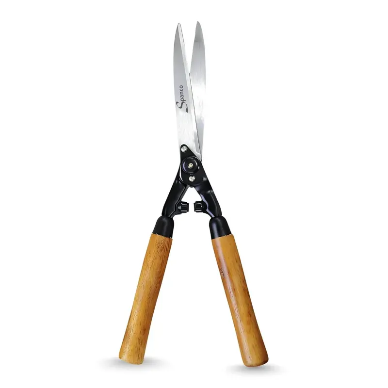 Spanco Sponco SHS-8 Professional Wooden Hedge Shear Heavy-Duty 10 inchBlade Garden Scissors