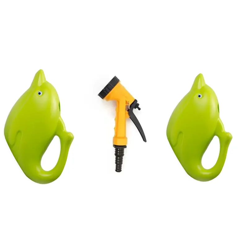 AGT Combo Kit of two 2 L Dolphin Watering Can and a 5 pattern Spray Gun, Used for Small-scale Gardening Purposes(3 Tools)